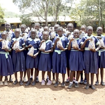 SAG Kit Distribution image showing St. Teresa Nambere girls receiving 94 kits in Busia, Kenya on Sep 17, 2025