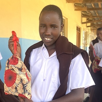 SAG Kit Distribution image showing Engeno Secondary School girls receiving 77 kits in Sukuro, Tanzania on Oct 1, 2025