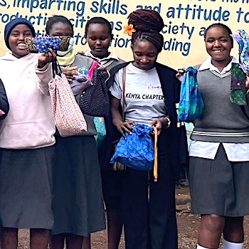 SAG Kit Distribution image showing Mathere Secondary School girls receiving 35 kits in Mathere, Kenya on Nov 21, 2025