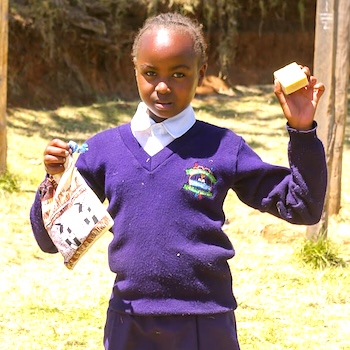 SAG Kit Distribution image showing Charity Primary School girls receiving 185 kits in Charity, Kenya on Feb 25, 2025