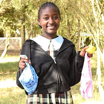 SAG Kit Distribution image showing Mirera Primary School girls receiving 196 kits in Mirera, Kenya on Jan 27, 2026