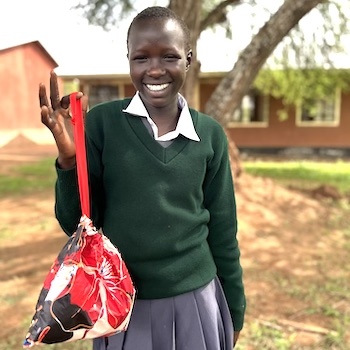SAG Kit Distribution image showing Loiborsiret Secondary School girls receiving 67 kits in Kimanjiro, Tanzania on Jan 28, 2026
