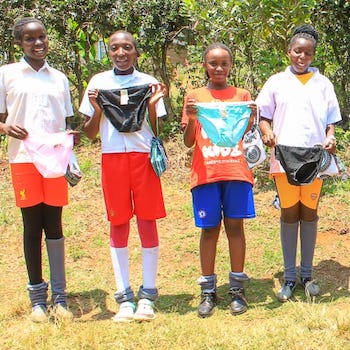 SAG Kit Distribution image showing Mugumo Primary School girls receiving 249 kits in Kerugoya, Kenya on Feb 24, 2026