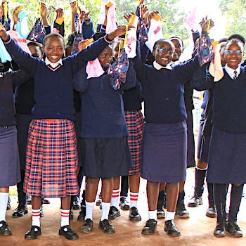 SAG Kit Distribution image showing Gatugura Secondary School girls receiving 151 kits in Gatugura, Kenya on Mar 6, 2026