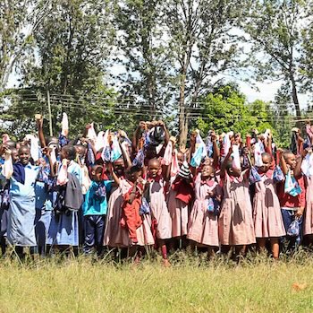 SAG Kit Distribution image showing Kiandangae Primary School girls receiving 305 kits in Kiandai, Kenya on Apr 30, 2026