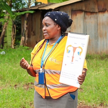 SAG Kit Distribution image showing Kathaka Secondary School girls receiving 129 kits in Kagio, Kenya on Apr 30, 2026