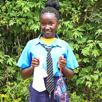 SAG Kit Distribution image showing Irembu Secondary School girls receiving 87 kits in Irembu, Kenya on May 8, 2026