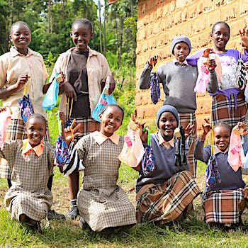 SAG Kit Distribution image showing Ichuga Primary School girls receiving 163 kits in Kiawarigi, Kenya on June 2, 2026