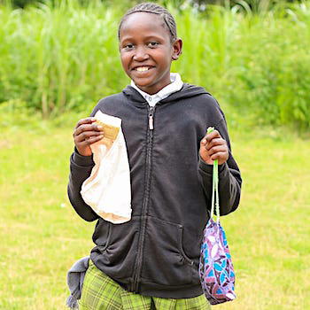 SAG Kit Distribution image showing Unjiru Primary School girls receiving 152 kits in Karatina, Kenya on June 2, 2026