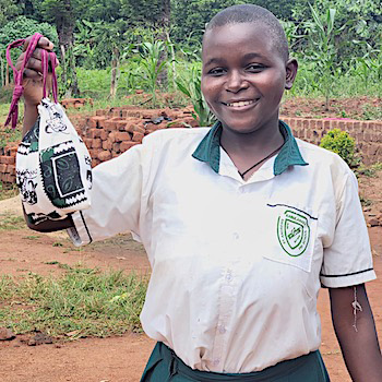 SAG Kit Distribution image showing Kabulanaka Primary School girls receiving 75 kits in Kampala, Uganda on June 5, 2026