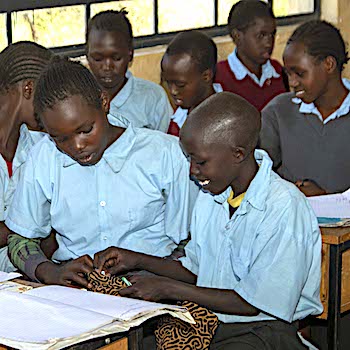SAG Kit Distribution image showing Nailumpe Comprehensive School girls receiving 150 kits in Nailumpe, Kenya on July 3, 2026