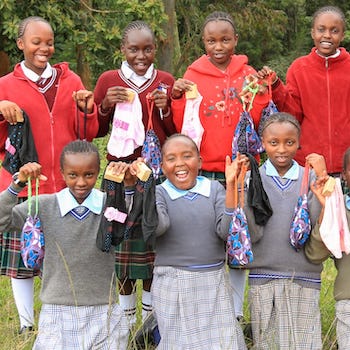 SAG Kit Distribution image showing Tumutumu Primary School girls receiving 157 kits in Tumutumu, Kenya on July 10, 2026