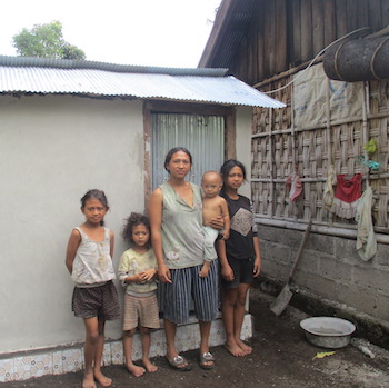 Family with new latrine