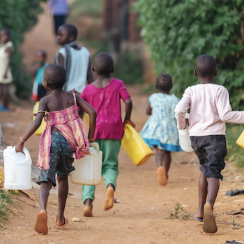 Students fetching water